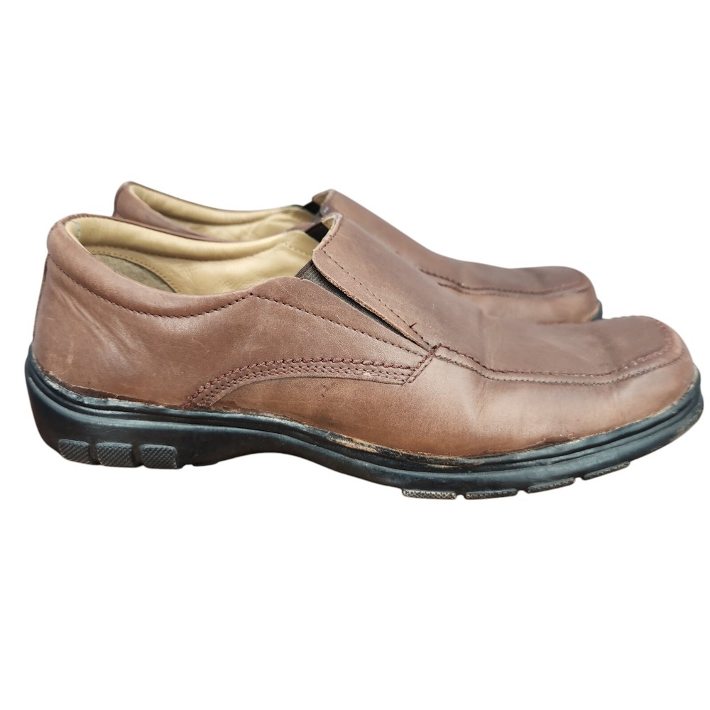 Hush Puppies Loafers‎ Mens 9 Brown Leather Low Top Slip On Casual Shoes